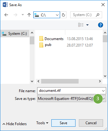 Microsoft Equation - RTF [GrindEQ] (*.rtf)